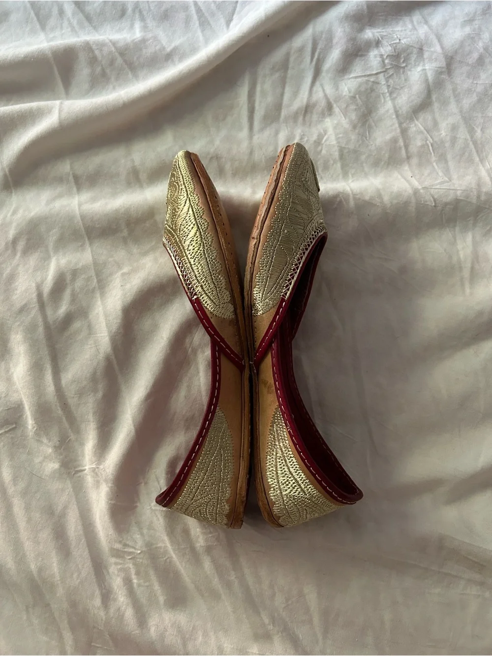 Gold and Red Embroidered Women's khussa Flats brand new